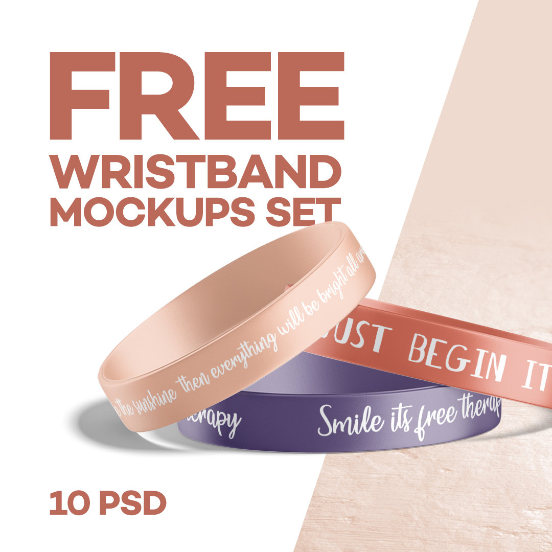 Free Silicone Wristband Mockups Set Free PSD Mockup Download for